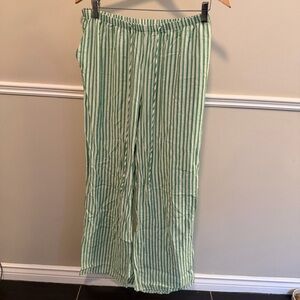 Sienna Sky XL Green White Striped Drawstring Lounge Pants Elastic Waist